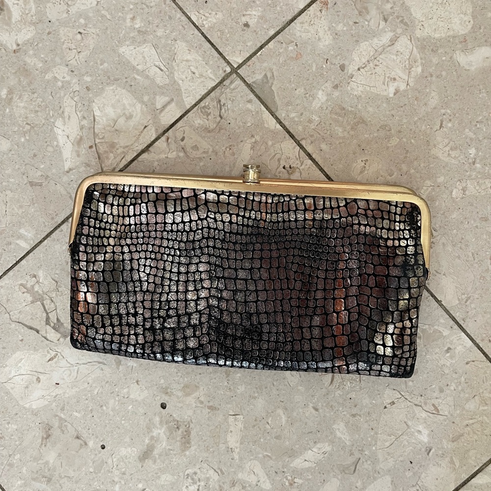 Metallic Hobo Clutch Wallet